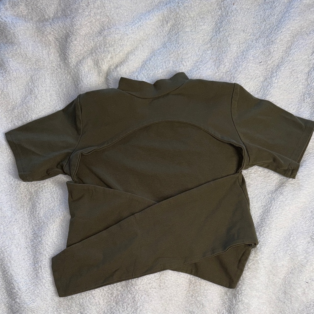 Olive Green Crop Top